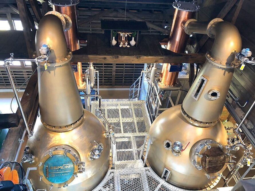 老子製作所、若鶴酒造、県産業技術研究開発センターで共同開発したウィスキーの鋳造製蒸留器（ポッドスチル）「ZEMON（ゼモン）」